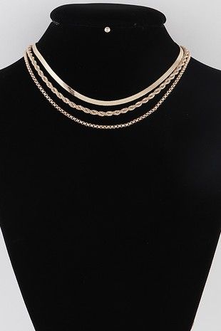 TRIPLE CHAIN NECLACE